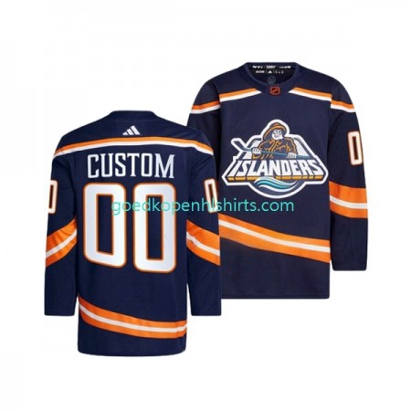 New York Islanders Custom Adidas 2022-2023 Reverse Retro Marine Authentic Shirt - Mannen